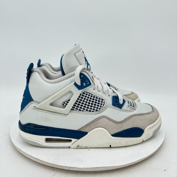 Nike Air Jordan 4 Retro Youth Size 7Y Women 8.5 HF4281 141 Industrial Blue Shoes - Picture 4 of 11
